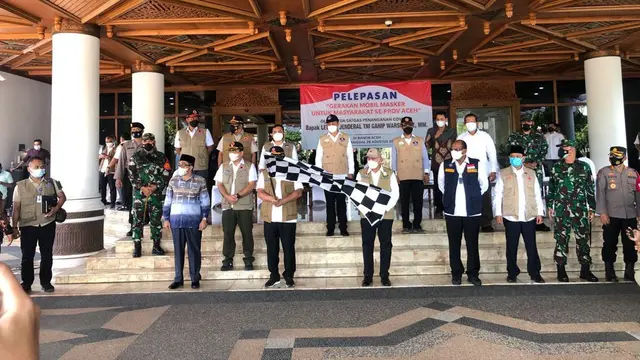 Pelepasan mobil masker di Aceh (foto BNPB)