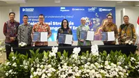 BRI Manajemen Investasi berkolaborasi dengan tiga mitra strategis, yaitu PT Pegadaian, PT Bank CIMB Niaga Tbk (CIMB Niaga), dan PT Mandiri Sekuritas tengah menyiapkan Exchange Traded Fund (ETF) Emas pertama di Indonesia. (Dok BRI-MI)