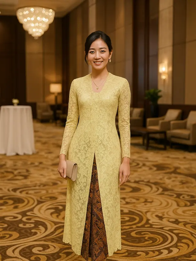 Model Kebaya Panjang tanpa Ekor untuk Berbagai Acara