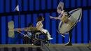 Para penari tampil dalam upacara pembukaan Paralimpiade Tokyo 2020 di Stadion Olimpiade Tokyo, Selasa, 24 Agustus 2021. (AP Photo/Shuji Kajiyama)