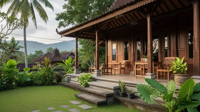 Desain Teras Terbuka Rumah Sederhana di Desa/Gemini AI