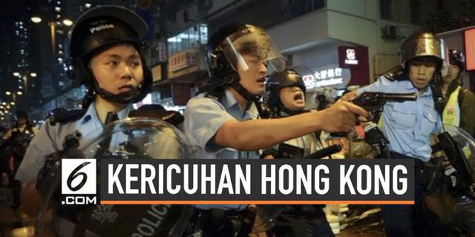 VIDEO: Polisi Todongkan Pistol ke Demonstran Hong Kong