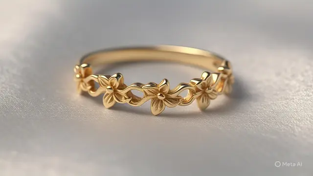 Cincin Emas Islami Motif Bunga