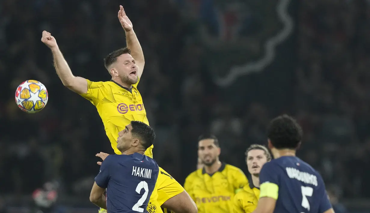 Dortmund akan menghadapi pemenang laga antara Real Madrid vs Bayern Munchen dalam laga final yang bakal dihelat di Wembley, London pada 2 Juni 2024 mendatang. (AP Photo/Frank Augstein)