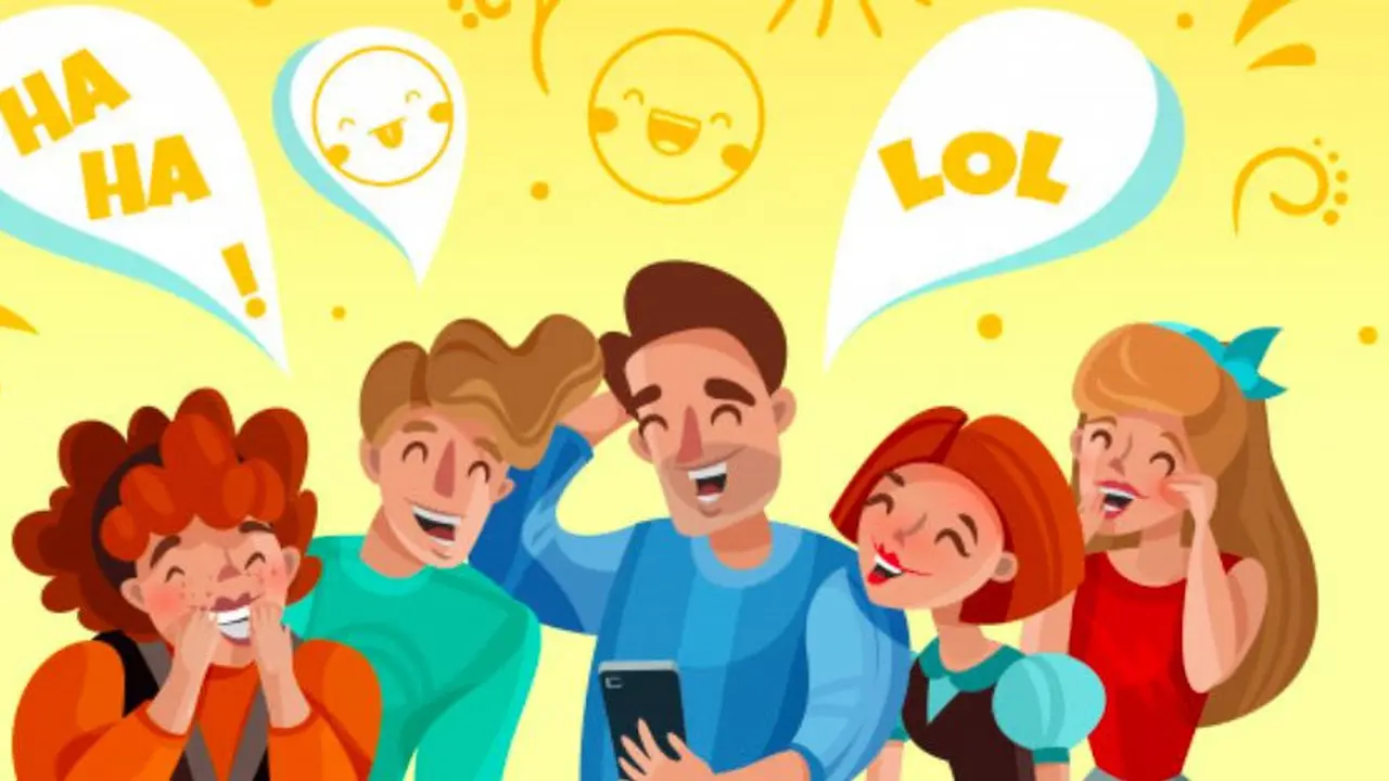 Ilustrasi tertawa bersama teman-teman (Freepik/macrovector)