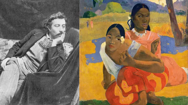 Paul Gauguin (kiri) dan lukisan When Will You Marry (kanan)
