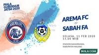 Piala Gubernur Jatim 2020: Arema FC vs Sabah FA. (Bola.com/Dody Iryawan)