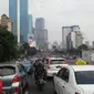 Macet Flyover Kuningan arah Senayan (Liputan6.com/Shinta Sinaga)