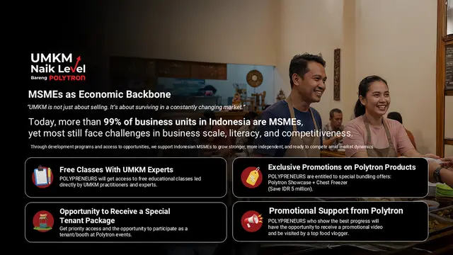 Cara Gabung UMKM Naik Level Bareng Polytron, Pelatihan Gratis hingga Kesempatan Dipromosikan Food Vlogger