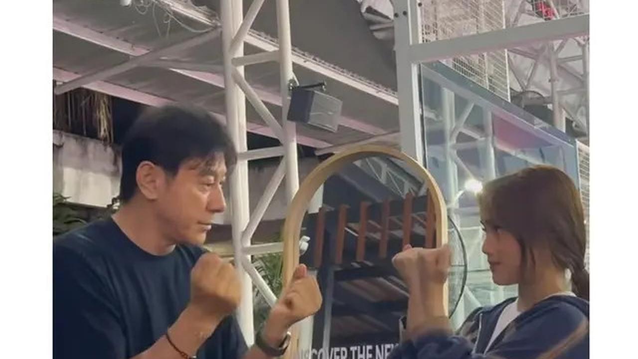 7 Potret Fuji dan Verrell Olahraga Bareng Shin Tae-yong, Diajari Tren Velocity
