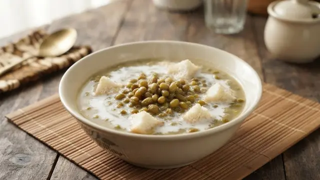 Penyajian Bubur Kacang Hijau Susu