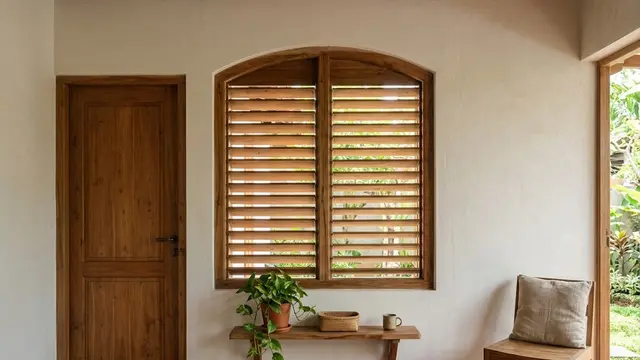 Ventilasi Kayu dengan Jendela Krepyak