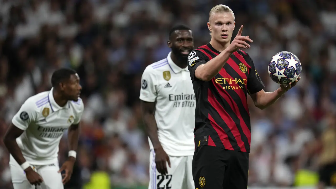 Foto: Tak Mampu Mencetak Gol, Begini Penjagaan Ekstra yang Dilakukan Real Madrid untuk Mematikan Langkah Erling Haaland di Liga Champions