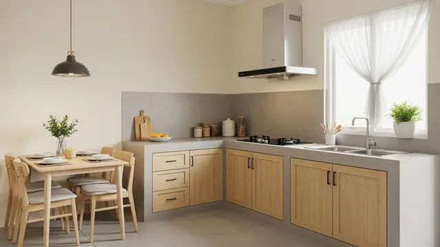 Inspirasi Rumah Type 45 dengan Dapur Terbuka Anti Asap dan Bau yang Bikin Sehat Penghuninya Model Desain Dapur Berbentuk L untuk Efisiensi Ruang