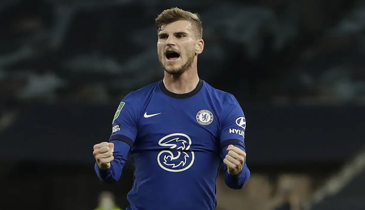 3. Timo Werner (53 juta euro) - Timo Werner resmi bergabung Chelsea dari RB Leipzig pada awal bursa transfer musim panas ini. Chelsea menggelontorkan dana mencapai 53 juta euro untuk mendatangkan penyerang asal Jerman ini. (AFP/Matt Dunham)