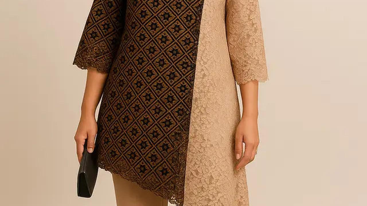 7 Model Tunik Batik Kombinasi Brokat Modern 2025, Tampil Menawan