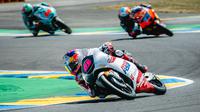 Veda Ega Pratama saat beraksi dalam sesi latihan bebas dan latihan Moto3 Prancis 2026 di Sirkuit Bugatti, Le Mans, Prancis. (Dok. Honda Team Asia)