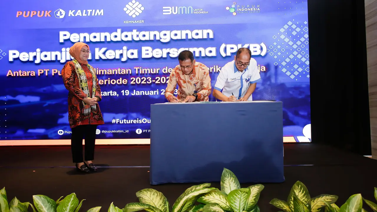 Pupuk Kaltim gelar penandatanganan Perjanjian Kerja Bersama (PKB) dengan Serikat Pekerja untuk periode 2023-2025.