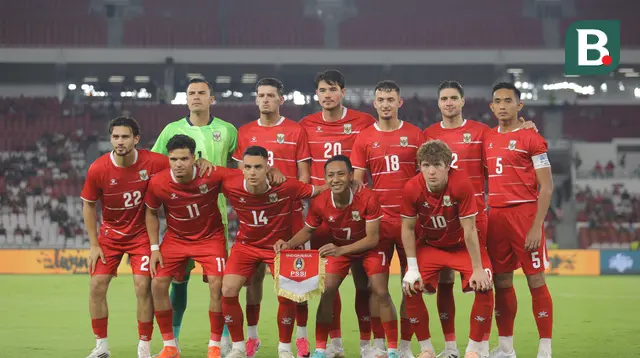 Starting XI Timnas Indonesia saat menghadapi Oman dalam laga FIFA Matchday Juni 2026 di Stadion Utama Gelora Bung Karno (SUGBK) Senayan, Jakarta, Jumat (5/6/2026). (Bola.com/Bagaskara Lazuardi)