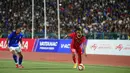 Timnas Indonesia U-22 memimpin lebih dulu lewat gol yang dicetak Titan Agung pada menit ke-10. (Foto:Dok.PSSI)