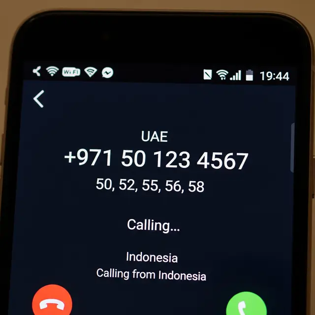 Menelepon ke UEA dari Indonesia Menggunakan Kode +971 (AI Generated)