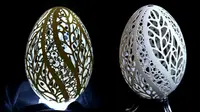 Piotr Bockenheim ciptakan karya seni ukir dari telur angsa. Ia menghabiskan ratusan jam untuk membuat ukiran pada kulit telur angsa. (Foto: Thisiscolossal)