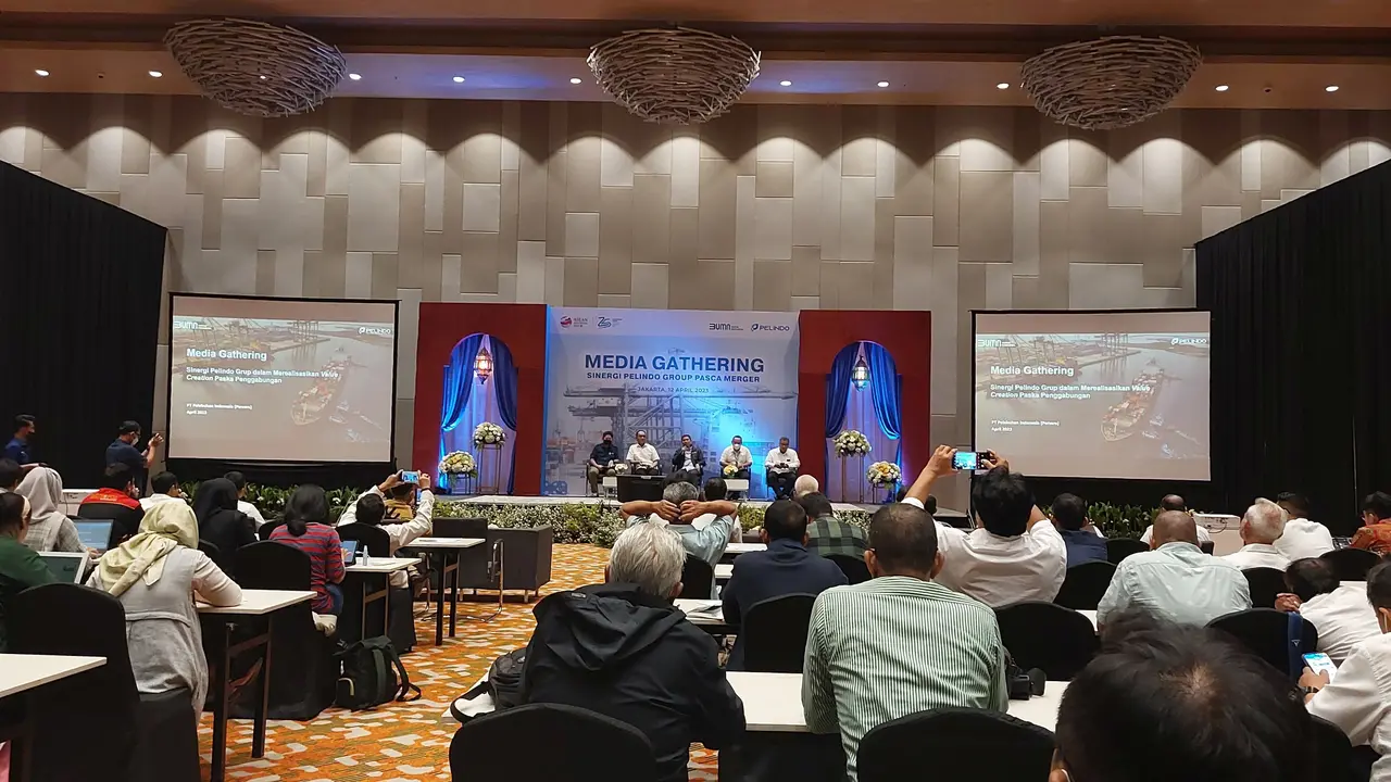 Direktur Utama Pelindo Arif Suhartono, dalam Media Gathering, di Jakarta, Rabu (12/4/2023).