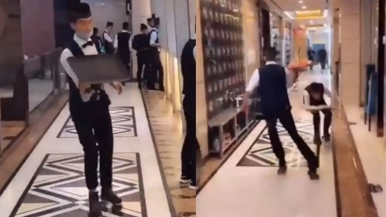 Gunakan Sepatu Roda, Pelayan di Restoran Ini Skillnya Keren Banget
