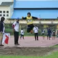 Novitria Indriarti Hasibuan dari SMA Muhammadiyah 9 Aek Kanopan berhasil naik podium juara nomor lompat jauh putri Energen Champion SAC Indonesia 2022 Kualifikasi Sumatra Utara dengan lompatan sejauh 4,59 meter, Jumat (11/11/2022). (Ist)