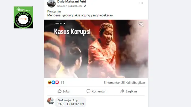 Penelusuran Klaim Video Kontes Jin terkait kebakaran gedung Kejaksaan Agung