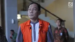 Hakim PN Balikpapan nonaktif Kayat usai menjalani pemeriksaan di Gedung KPK, Jakarta, Jumat (30/8/2019). Kayat diperiksa sebagai tersangka untuk melengkapi berkas terkait dugaan suap memengaruhi vonis bebas Sudarman yang menjadi terdakwa dalam kasus pemalsuan surat. (merdeka.com/Dwi Narwoko)