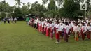 Peserta antusias mengikuti upacara peringatan detik-detik Proklamasi di halaman Tugu Pahlawan Banjar Penglipuran, Kabupaten Bangli, Bali, Kamis (17/8/2023). (Liputan6.com/Helmi Fithriansyah)