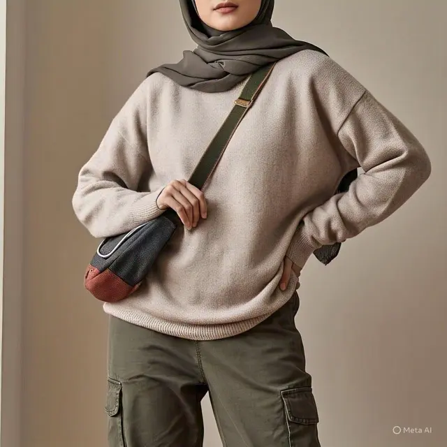 Outfit Simple Hijab Celana