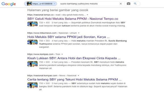 Gambar Tangkapan Layar Penelusuran Foto Menggunakan Situs Google Images.