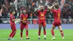 Pemain Persija Jakarta merayakan gol yang dicetak oleh Marko Simic (kanan) pada laga lanjutan BRI Liga 1 2024/2025 melawan Persita Tangerang di Jakarta International Stadium (JIS), Jakarta Utara, Minggu (19/01/2025). (Dok. Persija)