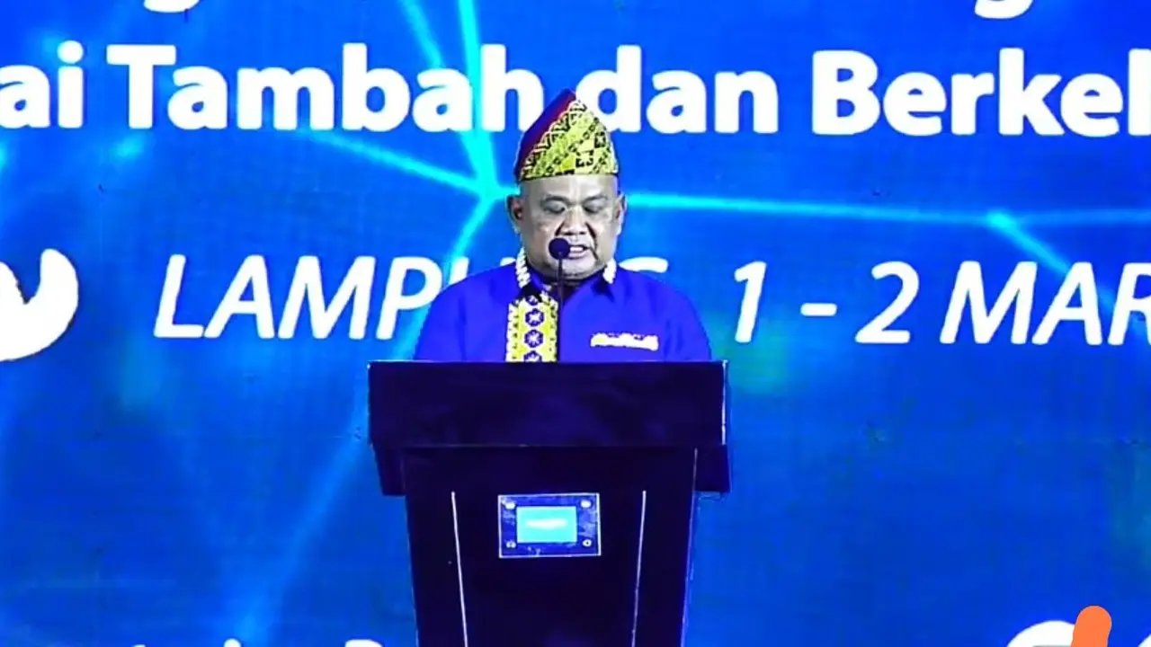 Sekretaris Jenderal Kementerian Perdagangan Suhanto dalam penutupan Rapat Kerja (Raker) perdagangan tahun 2023, di Bandar Lampung, Kamis (2/3/2022) malam.