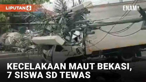 VIDEO: Kecelakaan Maut Tronton di Sultan Agung Bekasi, 7 Siswa SD Tewas