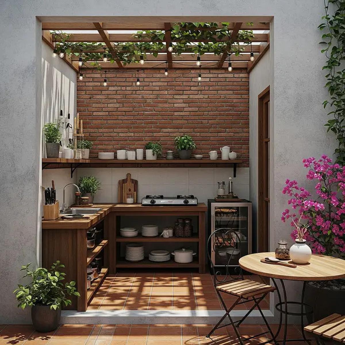 9 Model Dapur Terbuka 2x3 Meter Rumah Type 45 dengan Area Makan Ala Kafe Outdoor