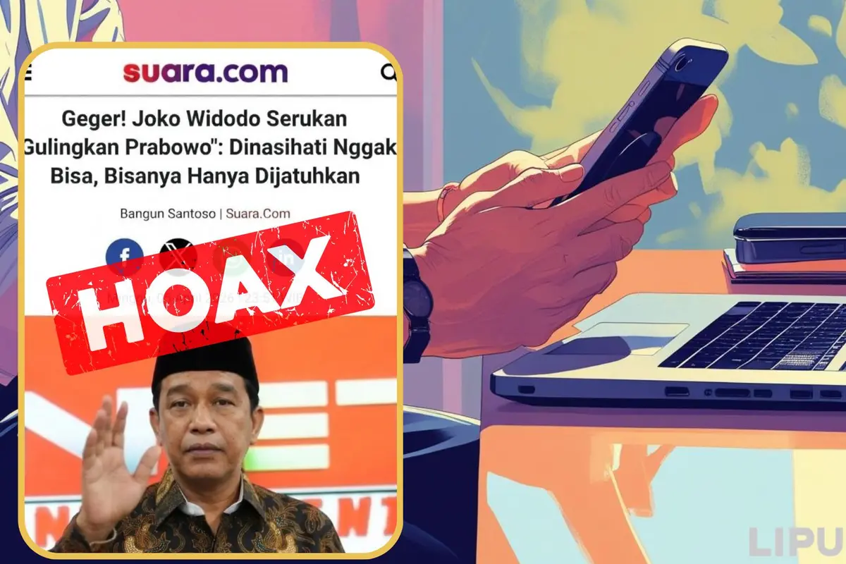 Cek fakta artikel Jokowi serukan untuk menggulingkan Prabowo