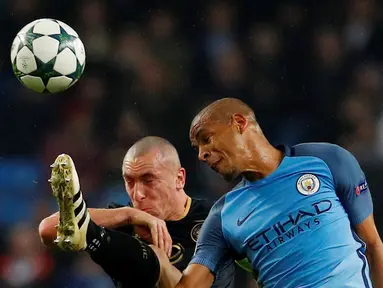  Manchester City ditahan 1-1 Celtic pada laga terakhir Grup C Liga Champions di Stadion Etihad, Selasa (6/12/2016). (Reuters/Phil Noble)