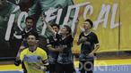 Pemain BJL 2000 Shiba, Ryan Bagus, merayakan gol yang dicetaknya saat final turnamen futsal Bolalob FFI U-20 di GOR Pasar Minggu, Jakarta, Jumat (31/03/2017). BJL 2000 Shiba menang adu pinalti atas Vamos Mataram. (Bola.com/M Iqbal Ichsan)