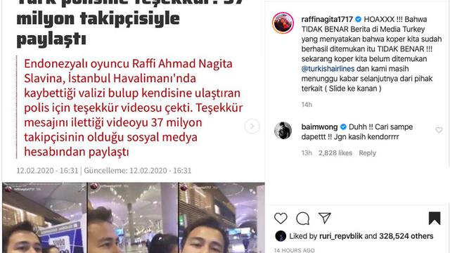 Unggahan Raffi Ahmad.