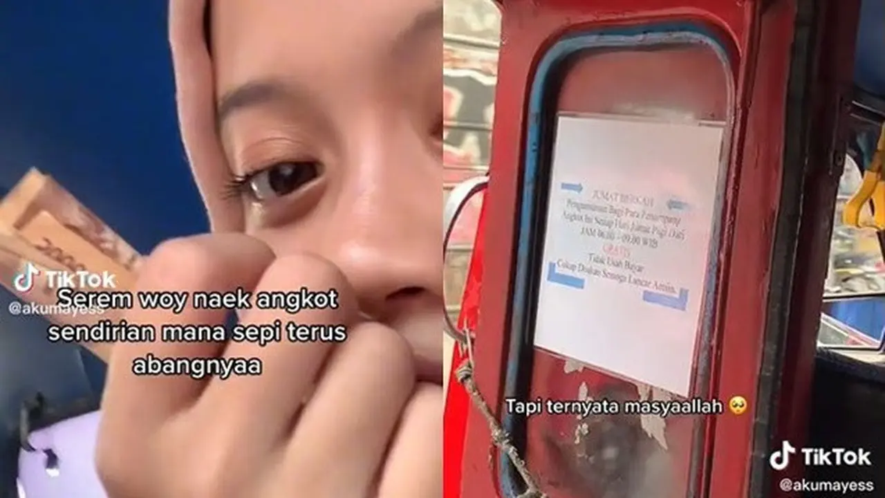Awalnya Takut Jadi Penumpang Sendirian, Wanita Ini Malah Terenyuh Lihat Tulisan di Angkot