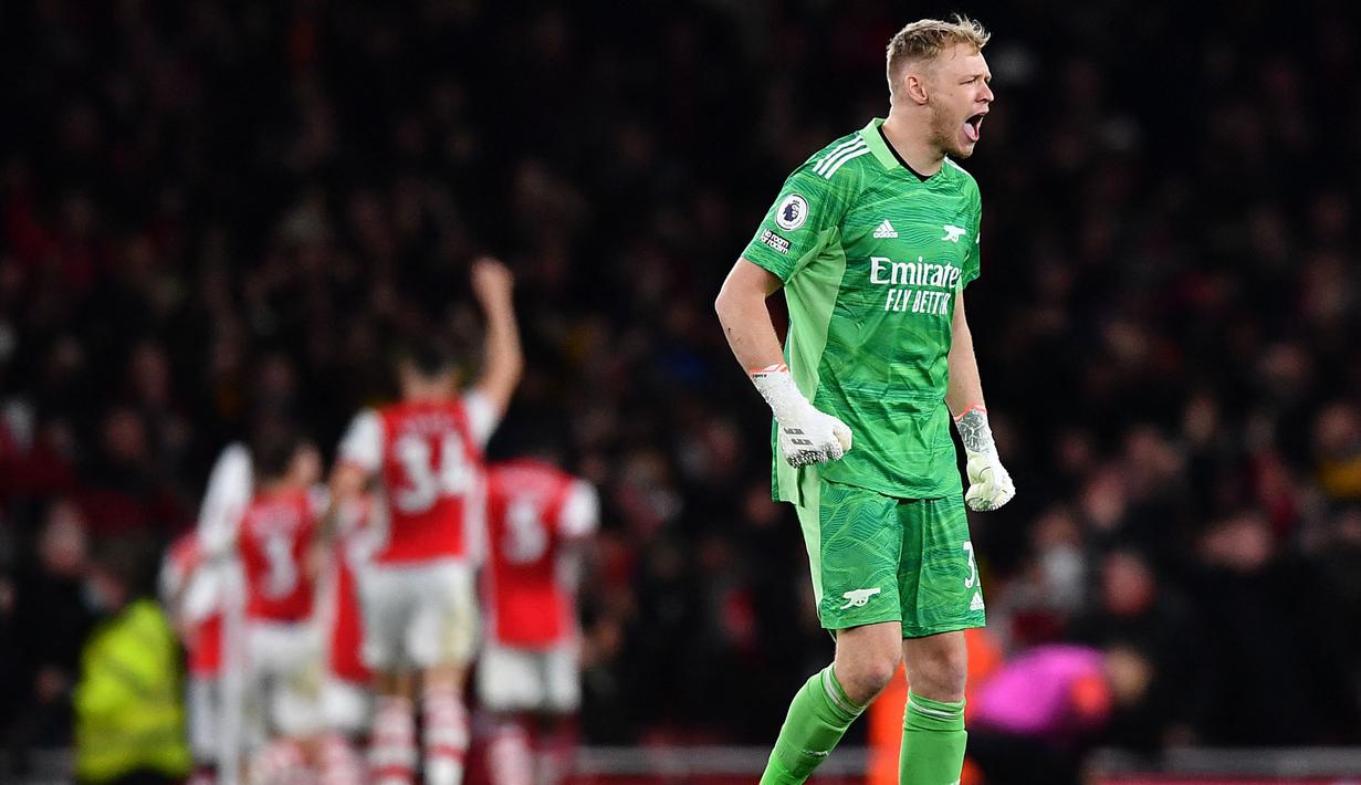Arsenal berhasil memetik kemenangan pada laga yang bertajuk Derbi London saat melawan West Ham United di Stadion Emirates, Kamis (16/12/2021) dini hari WIB. Meski diwarnai gagal penalti, The Gunners tetap meraih poin penuh dengan skor 2-0. (AFP/Ben Stansall)