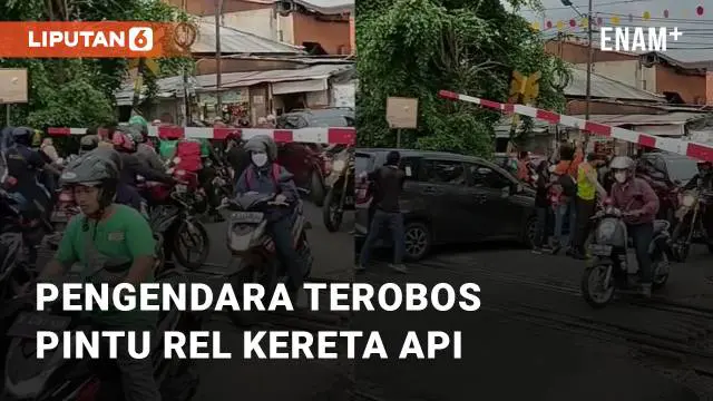 Hal mendebarkan terjadi di Palang Pintu Kereta Api Kayu Manis, Jakarta Timur (25/7/2023). Bukan karena tabrakan, tapi karena para pengguna mencoba terobos jalan