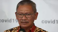 Juru Bicara Penanganan COVID-19 di Indonesia, Achmad Yurianto saat konferensi pers Corona secara Live di Graha BNPB, Jakarta, Sabtu (5/4/2020). (Dok Badan Nasional Penanggulangan Bencana/BNPB)