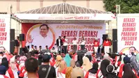 Ribuan ribuan masyarakat Jawa Barat menghadiri acara "Bekasi Beraksi Dukung Prabowo Presiden 2024" di Stadion Mini Mustika Jaya, Kota Bekasi. (Ist)