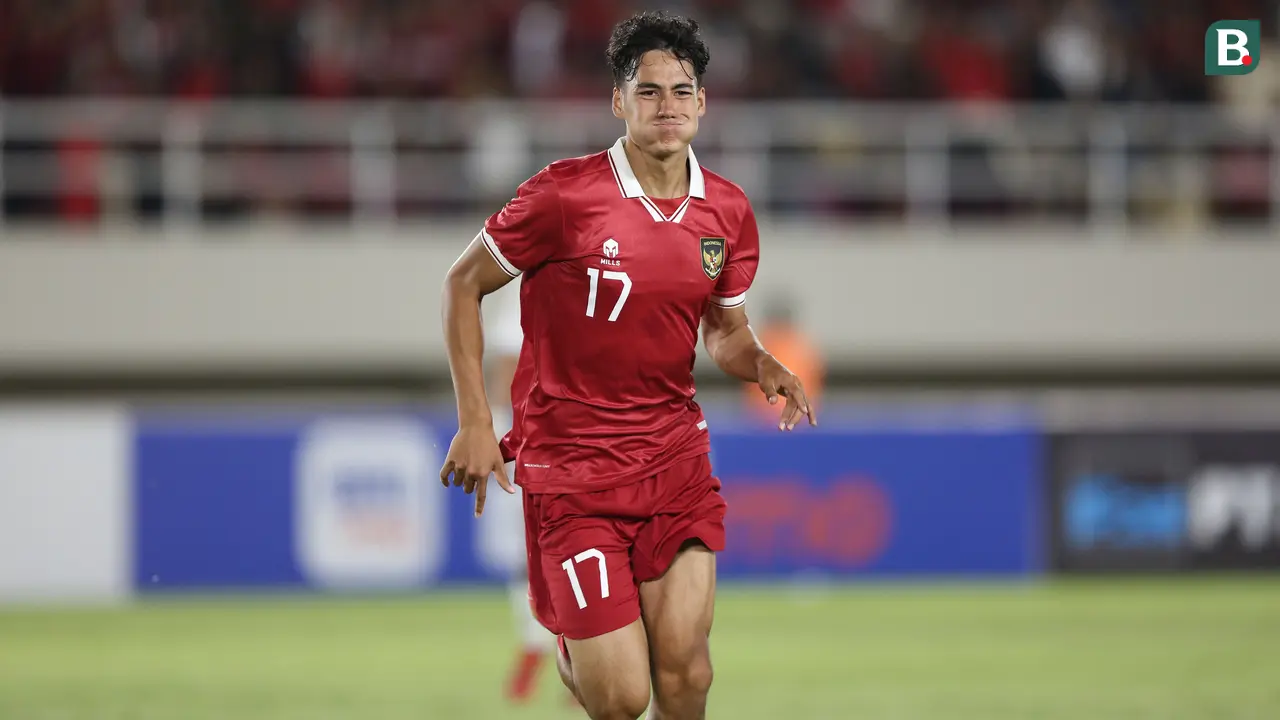 Rafael Struick mencetak gol untuk Timnas Indonesia U-23 ke gawang Chinese Taipei U-23.