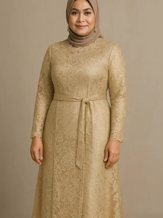 Rekomendasi Gamis Brokat Tali Samping untuk Ibu-ibu Usia 40 Tahun (Foto: ChatGPT)