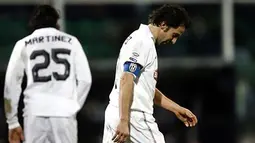 Ekspresi kekecewaan Alessandro Del Piero usai Juventus ditundukkan Palermo 1-2 dalam lanjutan Serie A di Stadio Renzo Barbera, 2 Februari 2011. AFP PHOTO/MARCELLO PATERNOSTRO